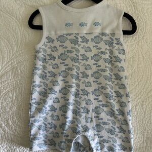 Blue Fish Patterned Kids One Piece